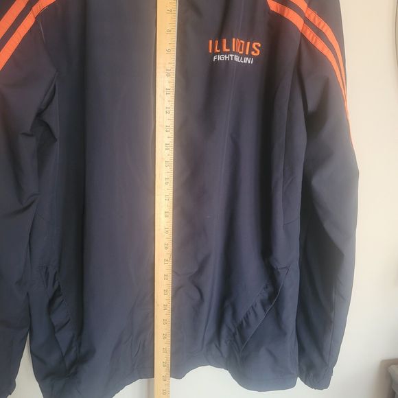 Mens L Illini Illinois Light Spring Jacket Embroidered Colloseum Full Zip Hooded - Picture 12 of 15